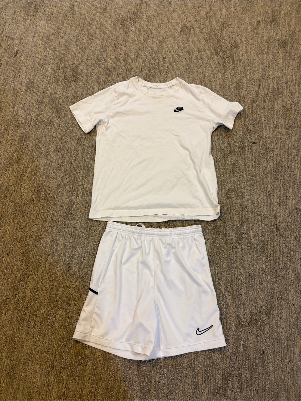 Nike White Kids' Swoosh Tee and Athletic Shorts Set